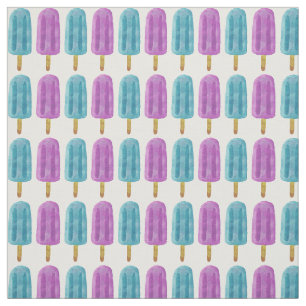 Tecido Padrão de Sorvete Azul e Roxo Congelado de Verão