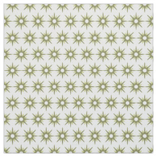 Tecido Padrão de Starburst Verde Moderno do meio século