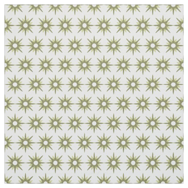 Tecido Padrão de Starburst Verde Moderno do meio século (Modelo)