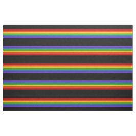 Tecido Padrão de Stripe do Arco-Íris Negro