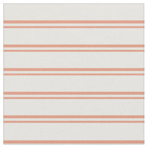 Tecido Padrão de Striped/Links de Salmão Escuro e Creme d