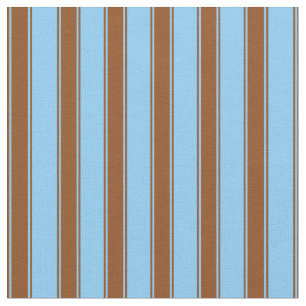 Tecido Padrão de Stripes Azul e Marrom do Céu Claro