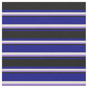Tecido Padrão de Stripes Azul, Preto, Roxo e Bisque