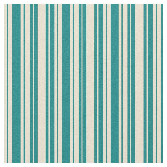 Tecido Padrão de Stripes Beige e Teal (Detalhe)