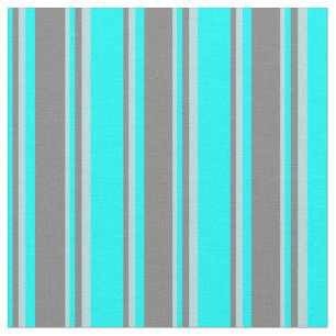 Tecido Padrão de Stripes de Ciano, Cinza e Pó Azul
