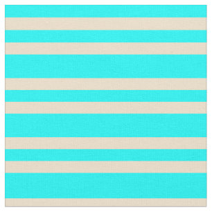 Tecido Padrão de Stripes de Cor Aqua e Tan
