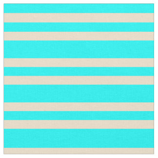 Tecido Padrão de Stripes de Cor Aqua e Tan
