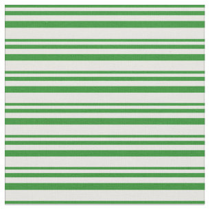 Tecido Padrão de Stripes de Creme de Floresta Verde e Pin