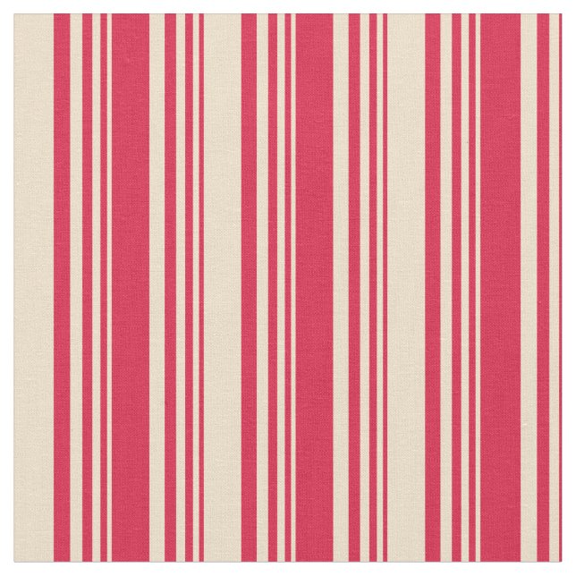 Tecido Padrão de Stripes de Crimson e Tan (Detalhe)