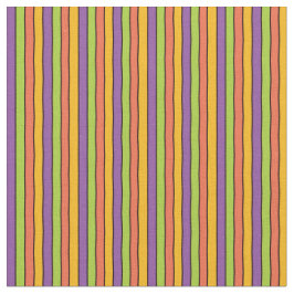 Tecido Padrão de Stripes de Halloween Roxo, Verde e Laran