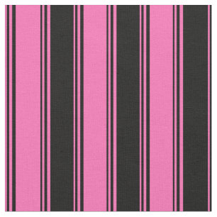 Tecido Padrão de Stripes Pretas e Rosa Quente