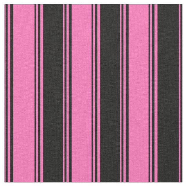 Tecido Padrão de Stripes Pretas e Rosa Quente (Detalhe)
