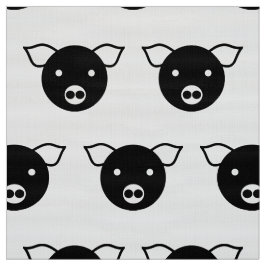 TECIDO PADRÃO DE SUÍNOS GRÁFICOS A PRETO E BRANCO