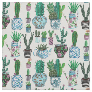 Tecido Padrão de Superfície de Suculentas de Cactus Tec