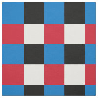 Padrão de tabuleiro vermelho, azul, preto e branco