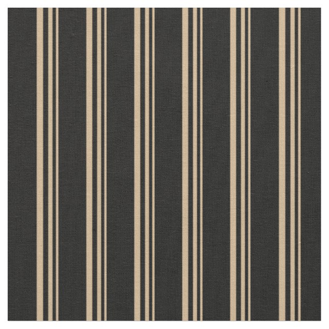Tecido Padrão de Tan & Black Lines/Stripes (Detalhe)