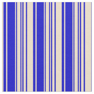 Tecido Padrão de Tan & Blue Lines/Stripes