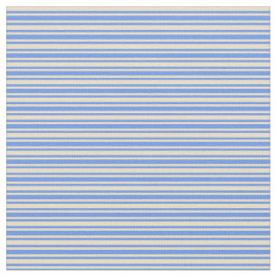 Tecido Padrão De Tan & Cornflower Blue Striped/Lined