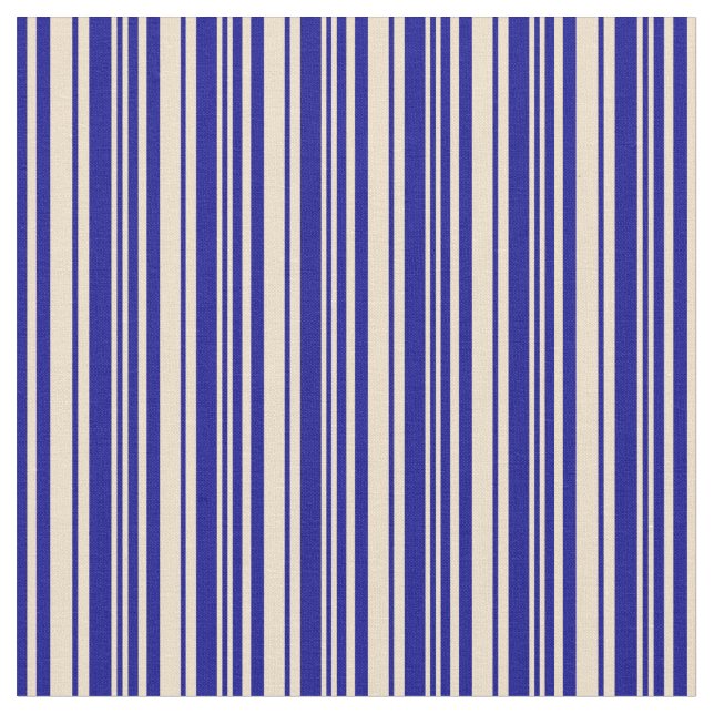 Tecido Padrão De Tan E Azul Escuro Striped/Links (Detalhe)