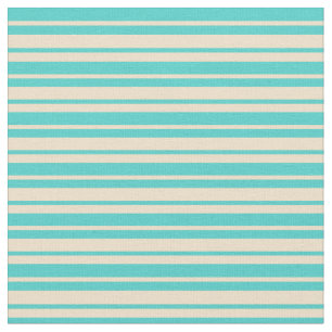 Tecido Padrão de Tan & Turquoise Striped