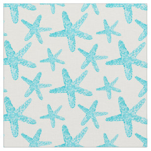 Tecido Padrão de Teal de Starfish, da Aquarela