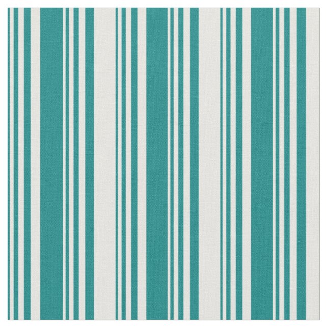 Tecido Padrão de Teal e Branco Striped/Links (Detalhe)