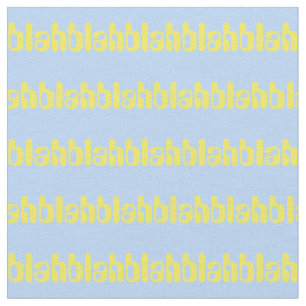 Tecido Padrão De Texto De Diversão Amarelo Azul Do Blá