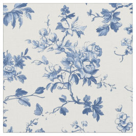 Tecido Padrão de Toile Botânico Azul Claro