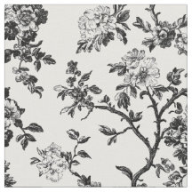 Padrão de Toile de Galho Floral Preto