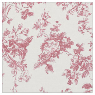 Tecido Padrão de Toile de Galho Floral Rosa