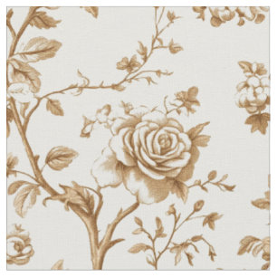 Tecido Padrão de Toile de Rosa Bege Clássico