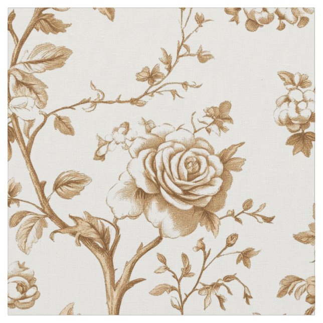 Tecido Padrão de Toile de Rosa Bege Clássico (Detalhe)