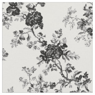 Tecido Padrão de Toile de Rosa Preta Clássica