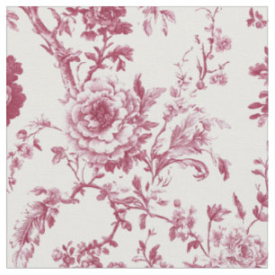 Tecido Padrão de Toile Floral Peônia Rosa