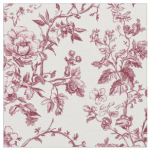 Tecido Padrão de Toile Floral Rosa