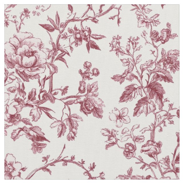 Tecido Padrão de Toile Floral Rosa (Detalhe)