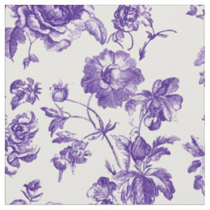 Tecido Padrão de Toile Floral Roxo