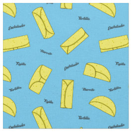 Tecido Padrão de Tortilha de Comida Mexicana, Burrito, En