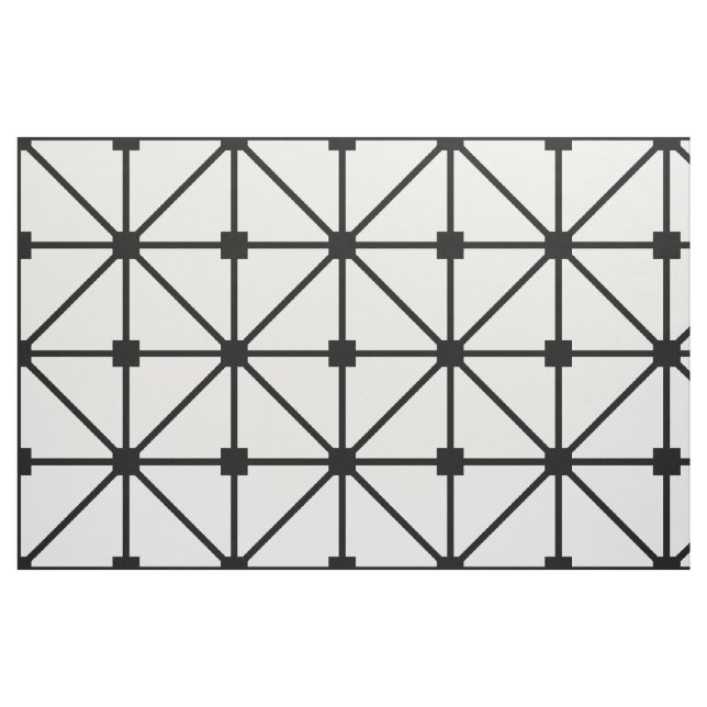 Tecido Padrão de trava branca preta (Fat Quarter)