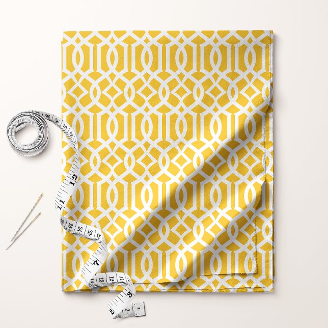 Tecido Padrão de Treliça de Lattice Amarelo Chic (Criador carregado)