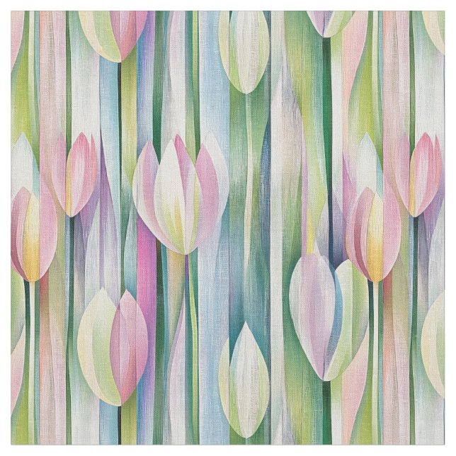 Tecido Padrão de tulipas pastel elegante (Detalhe)