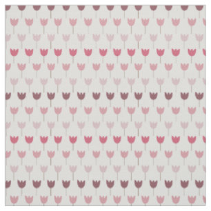 Tecido Padrão de Tulipas Rosa Simples Doce - Cores Rosa
