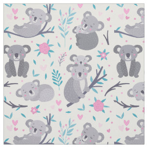 Tecido Padrão de Urso Koala Bonito