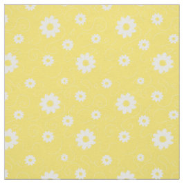Tecido Padrão de Verão Amarelo Amarelo Daisy Flower