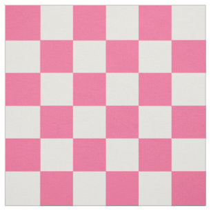 Tecido Padrão de Verificação Branco Cor-de-Rosa
