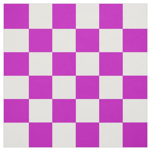 Tecido Padrão de Verificação Branco Roxo (Modelo)