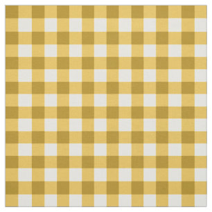 Tecido Padrão De Verificação De Gingham Amarelo E Bran