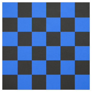 Tecido Padrão de Verificação Preto Azul