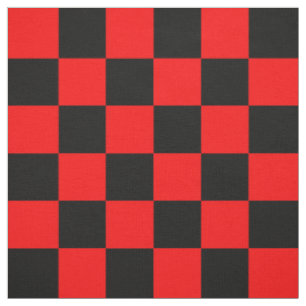 Tecido Padrão de Verificação Preto Vermelho