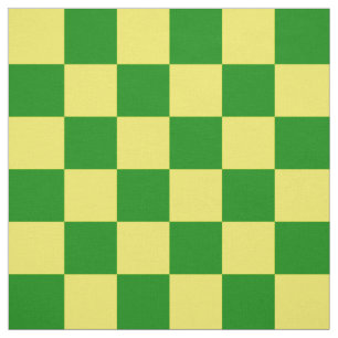 Tecido Padrão de Verificação Verde Amarelo